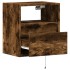 Muebles TV de pared luces LED 2 uds roble ahumado 41x31x45