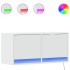 Mueble de TV de pared con luces LED blanco 80x31x35