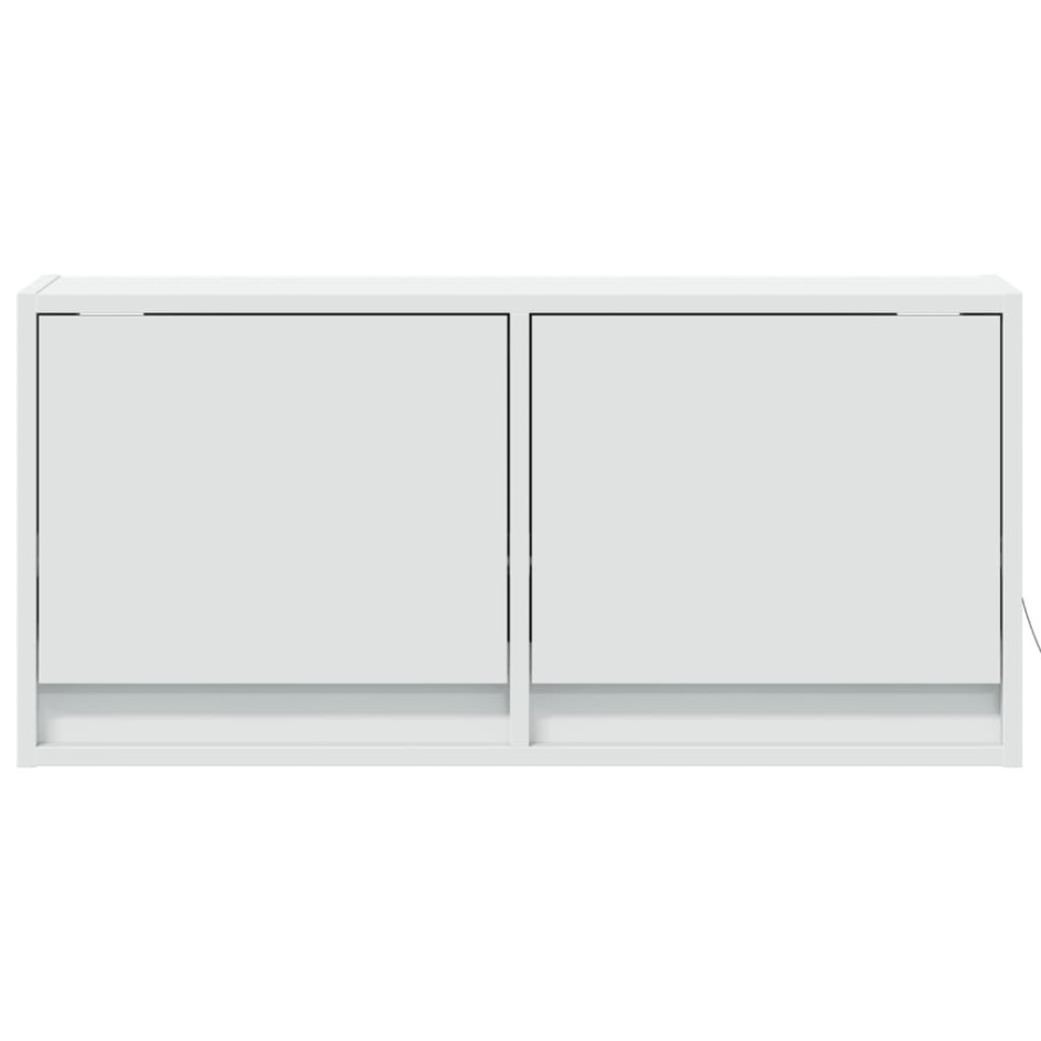 Mueble de TV de pared con luces LED blanco 80x31x35