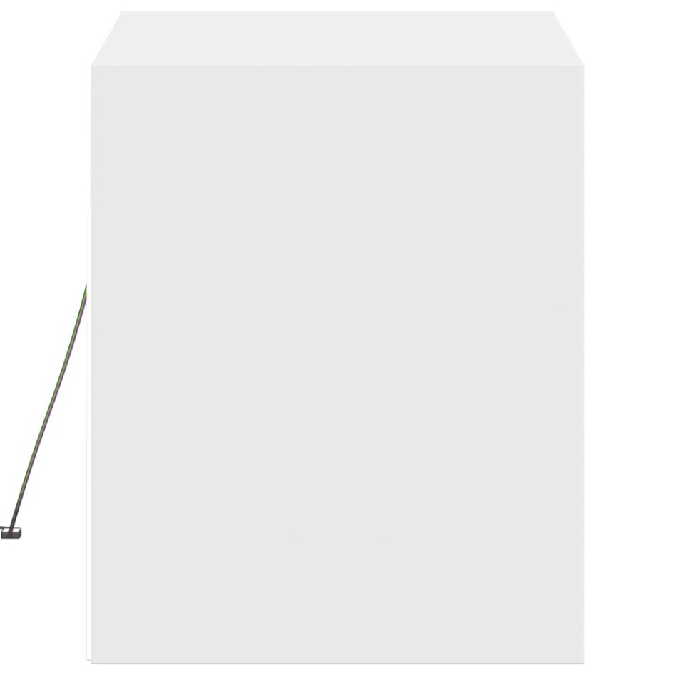 Mueble de TV de pared con luces LED blanco 80x31x35