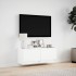 Mueble de TV de pared con luces LED blanco 100x31x35