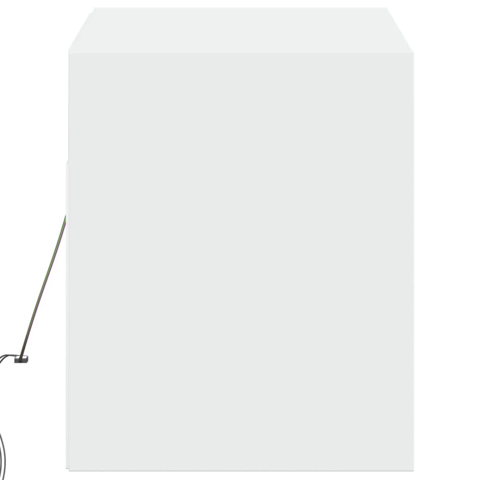 Mueble de TV de pared con luces LED blanco 100x31x35