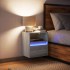 Mesita de noche de pared con luces LED gris