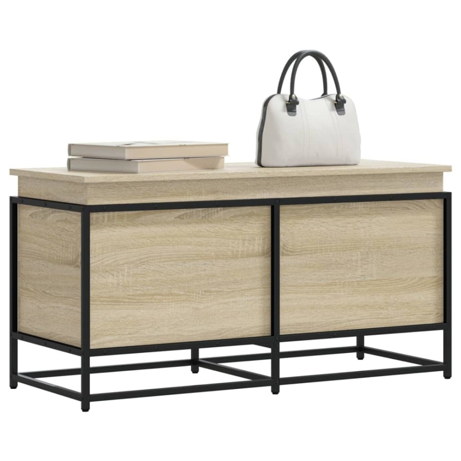 Caja de almacenaje con tapa madera roble Sonoma 100x40x51,5