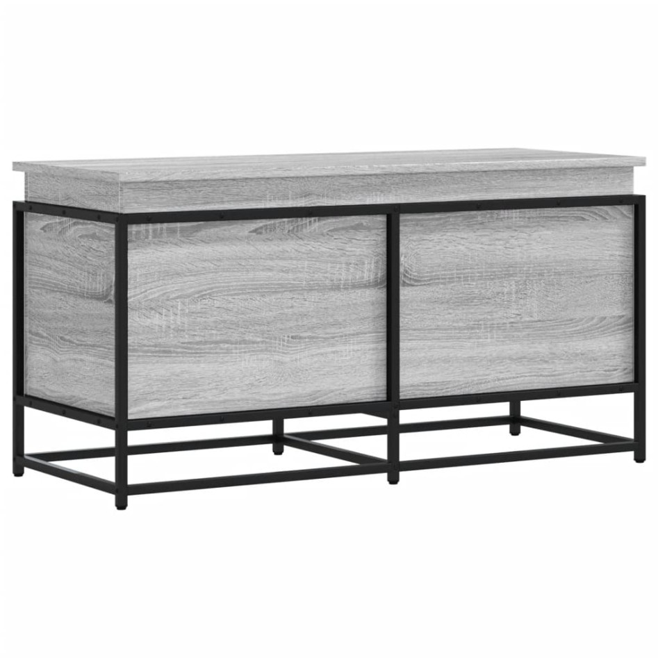 Caja de almacenaje con tapa madera gris Sonoma 100x40x51,5