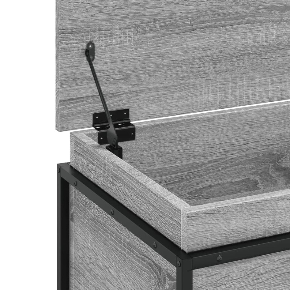 Caja de almacenaje con tapa madera gris Sonoma 100x40x51,5