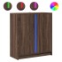 Aparador con LED madera ingeniería marrón roble 77x34x85