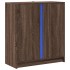 Aparador con LED madera ingeniería marrón roble 77x34x85