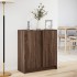Aparador con LED madera ingeniería marrón roble 77x34x85