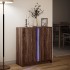 Aparador con LED madera ingeniería marrón roble 77x34x85