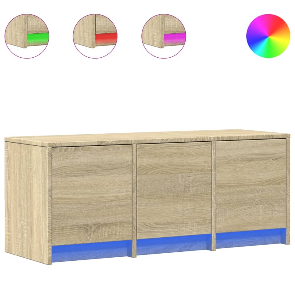 Mueble de TV LED madera de ingeniería roble Sonoma 97x34x40