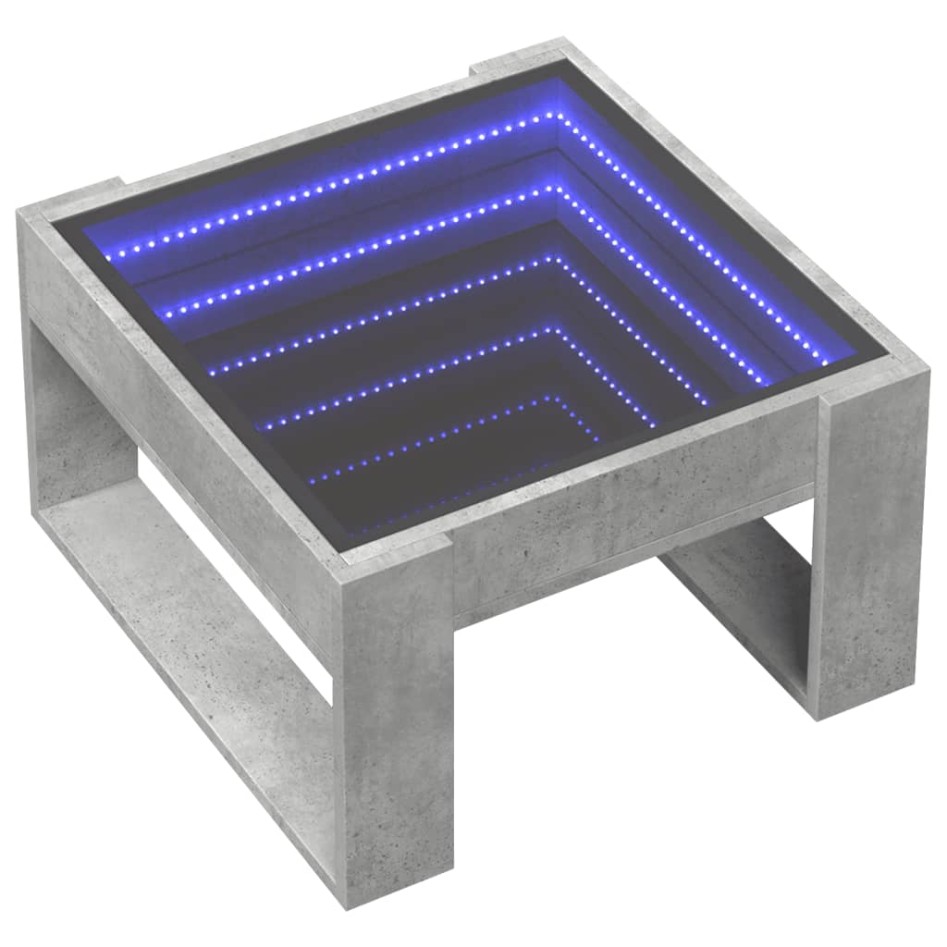 Mesa de centro con Infinity LED gris hormigón 50x53x30