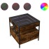 Mesa de centro con Infinity LED roble ahumado 50x50x51