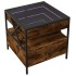 Mesa de centro con Infinity LED roble ahumado 50x50x51