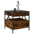 Mesa de centro con Infinity LED roble ahumado 50x50x51