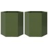 Jardineras hexagonales 2 uds acero verde oliva 46x40x45