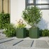 Jardineras hexagonales 2 uds acero verde oliva 46x40x45