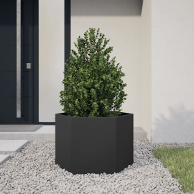 Jardinera hexagonal acero negra 69x60x45