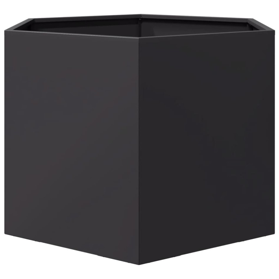 Jardinera hexagonal acero negra 69x60x45