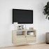 Mueble de TV de pared con luces LED roble Sonoma 80x31x45