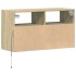 Mueble de TV de pared con luces LED roble Sonoma 80x31x45