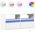 Mueble de TV de pared con luces LED blanco 100x31x45