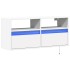 Mueble de TV de pared con luces LED blanco 100x31x45