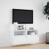 Mueble de TV de pared con luces LED blanco 100x31x45