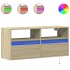 Mueble de TV de pared con luces LED roble Sonoma 100x31x45