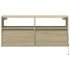 Mueble de TV de pared con luces LED roble Sonoma 100x31x45