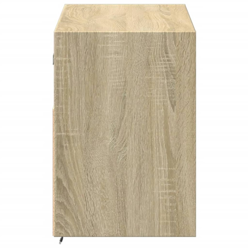 Mueble de TV de pared con luces LED roble Sonoma 100x31x45