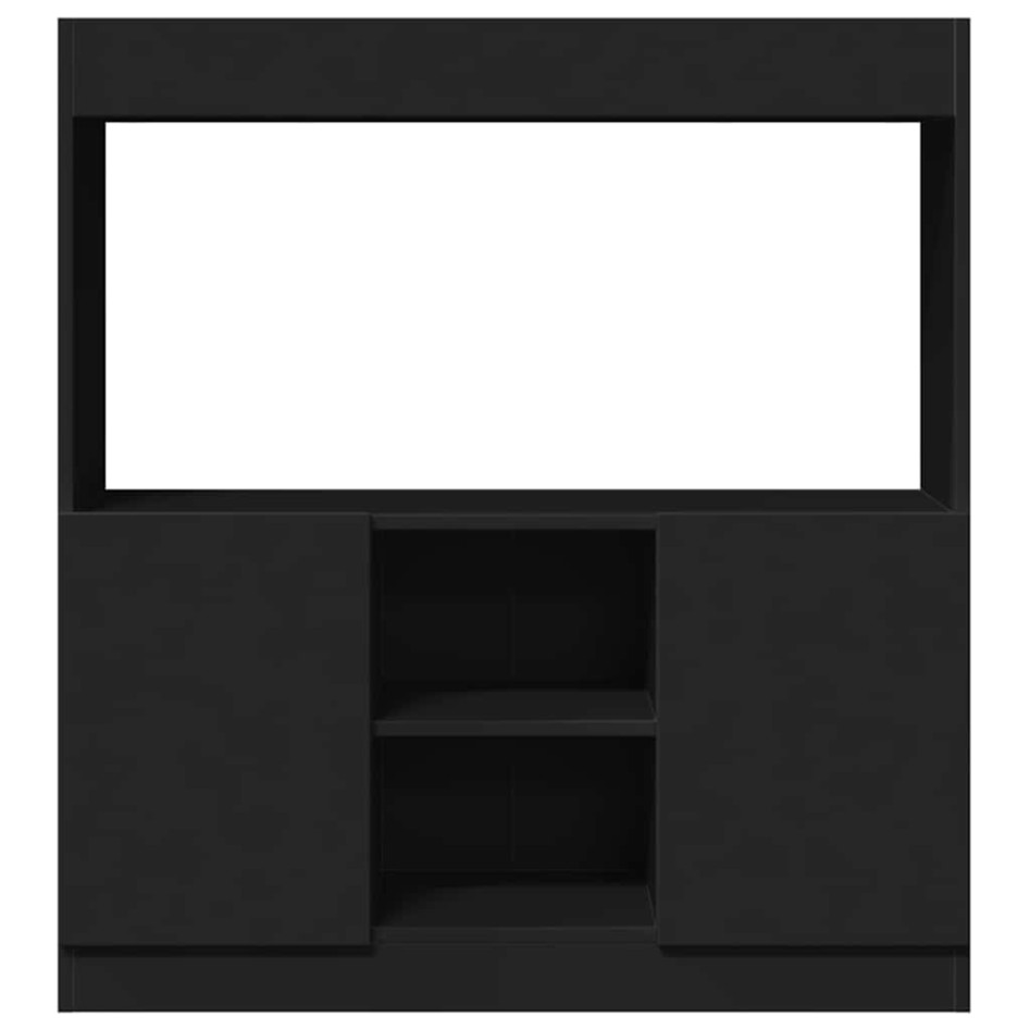 Aparador de madera de ingeniería negro 92x33x100