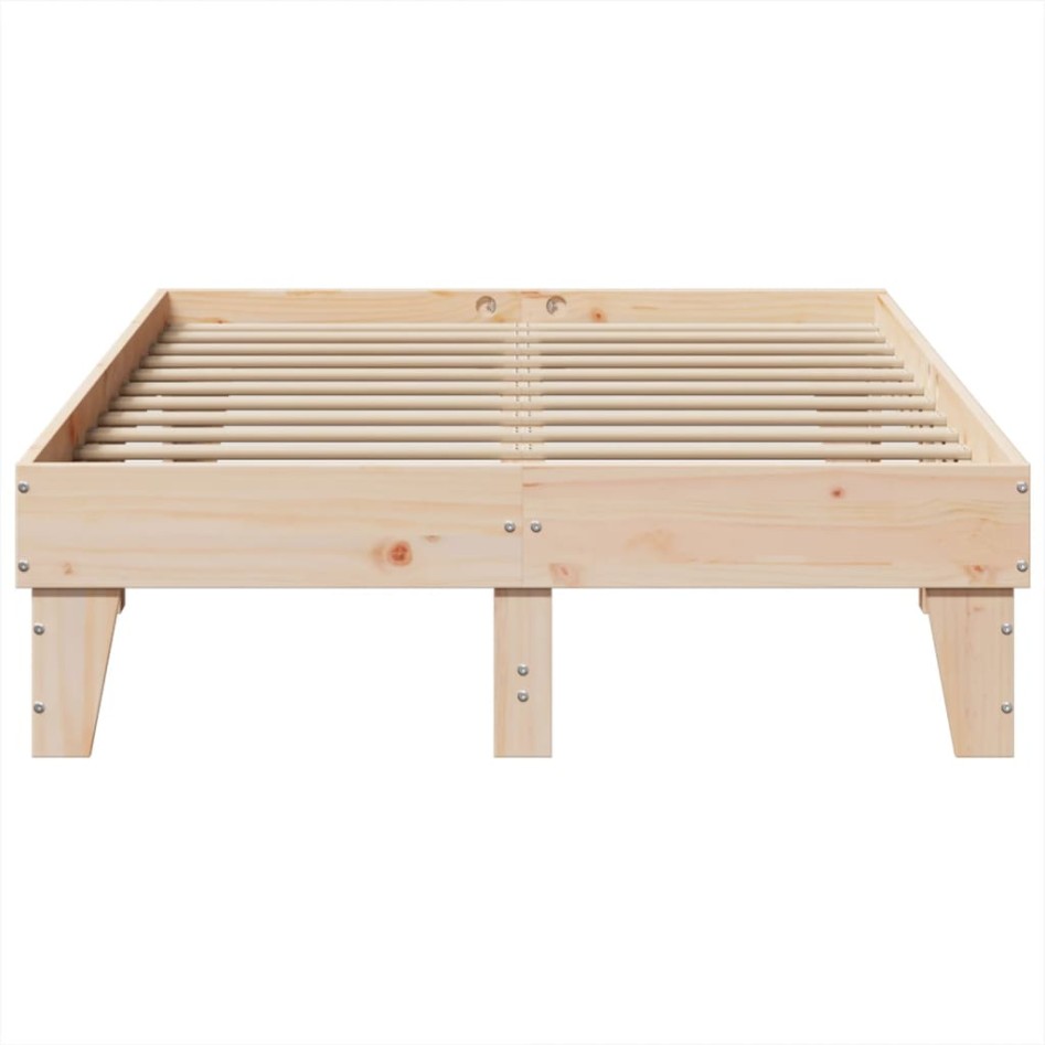 Estructura de cama sin colchón madera maciza de pino 135x190