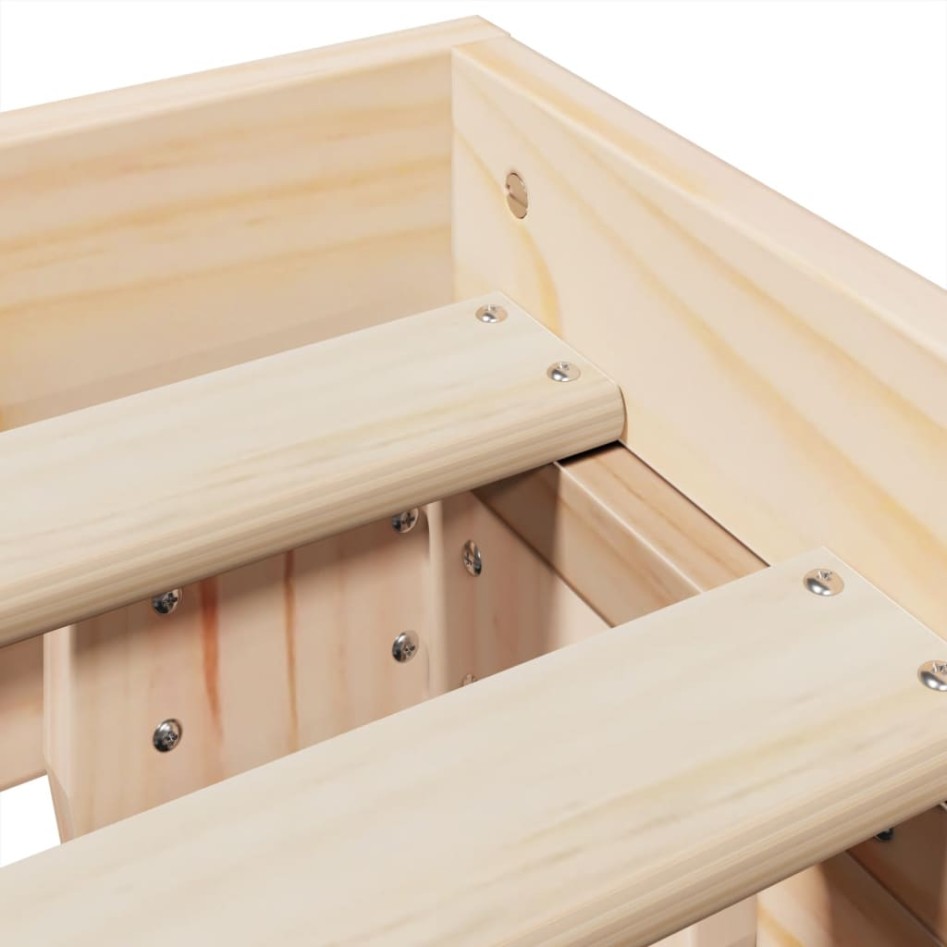 Estructura de cama sin colchón madera maciza de pino 135x190