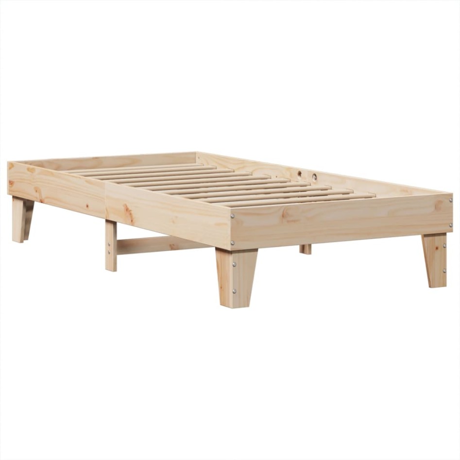 Estructura de cama sin colchón madera maciza pino 75x190