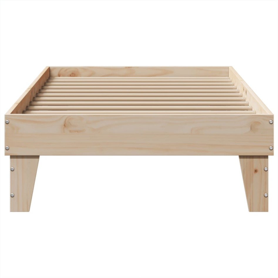 Estructura de cama sin colchón madera maciza pino 75x190