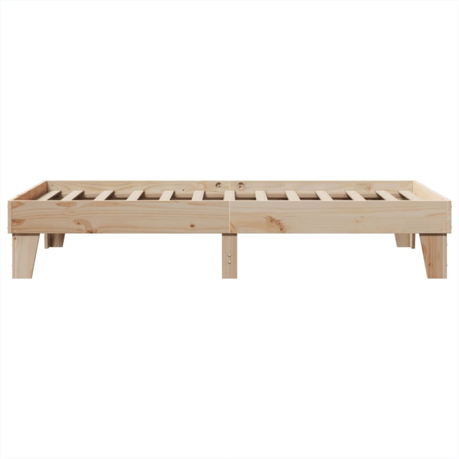 Estructura de cama sin colchón madera maciza pino 75x190