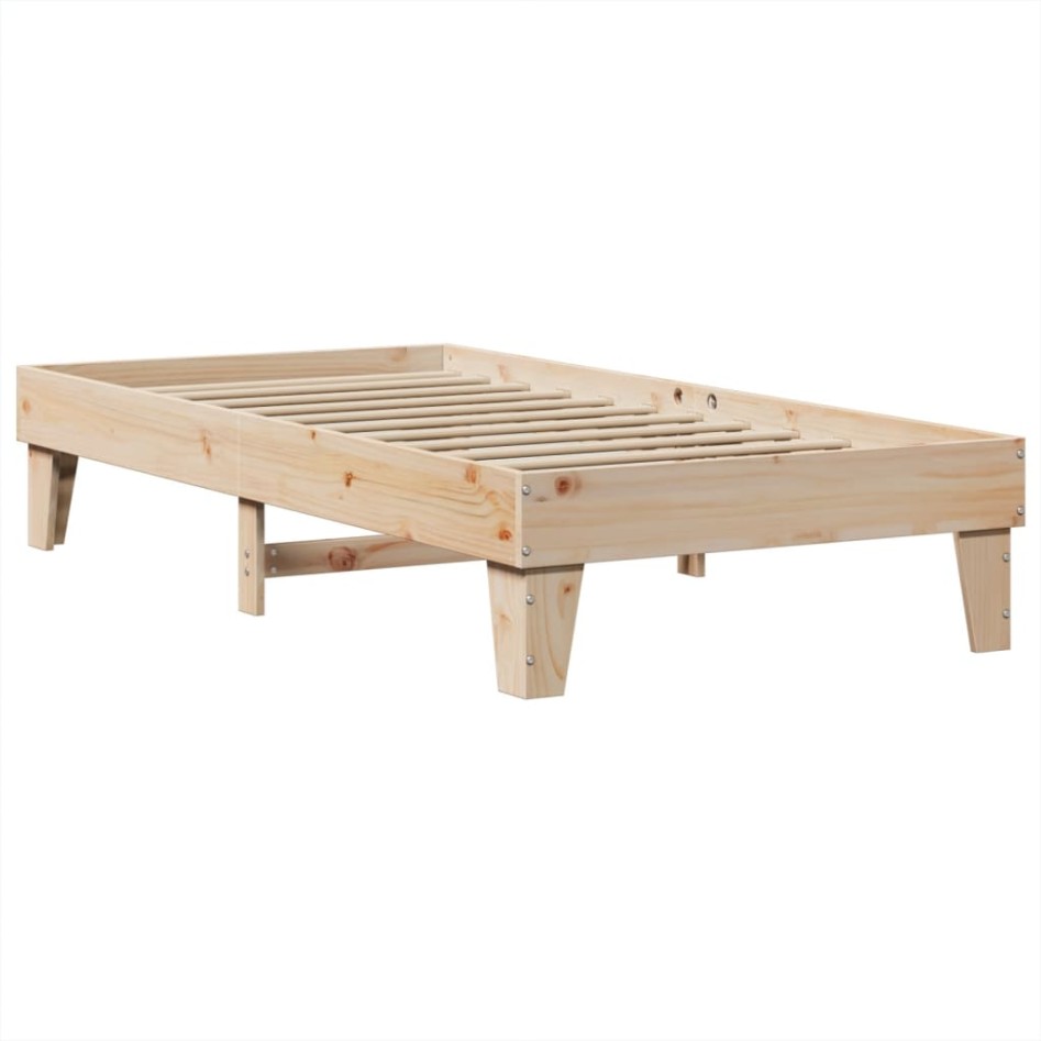 Estructura de cama sin colchón madera maciza pino 75x190