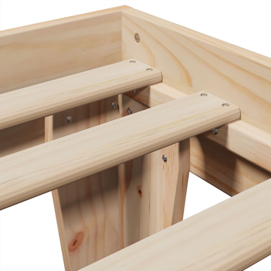 Estructura de cama sin colchón madera maciza pino 75x190