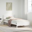 Estructura de cama sin colchón madera maciza blanca 75x190 cm