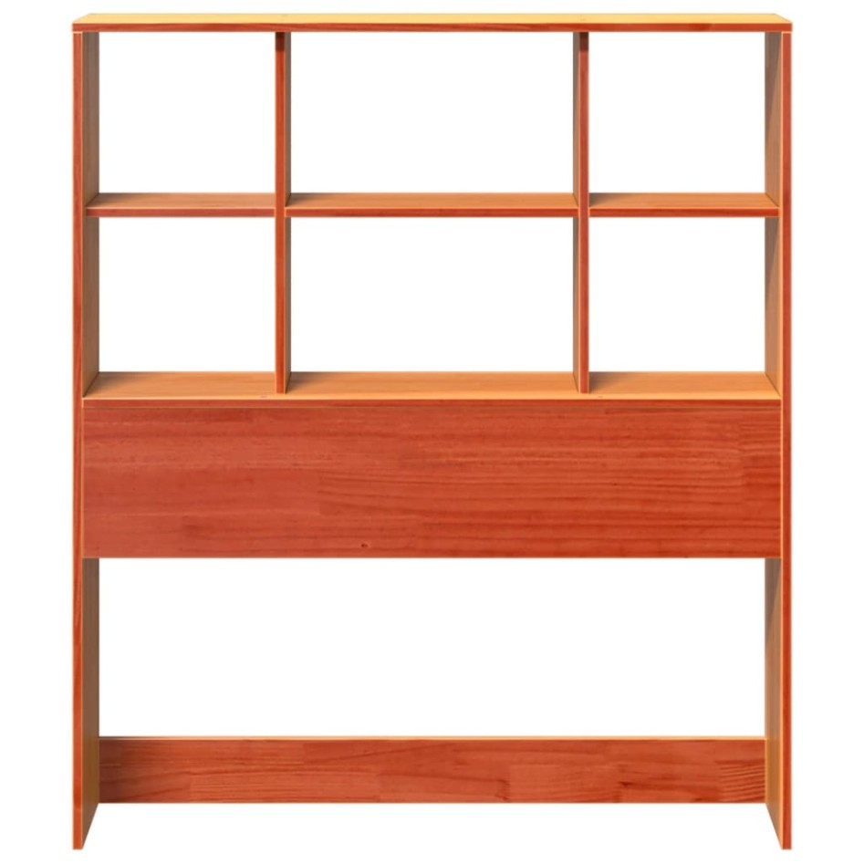 Cabecero de cama almacenaje madera maciza pino marrón 75