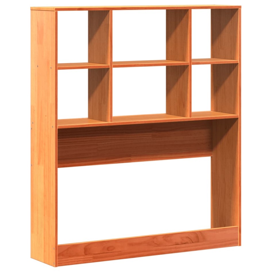 Cabecero de cama almacenaje madera maciza pino marrón 75