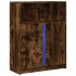 Aparador con LED madera ingeniería roble ahumado 77x34x100