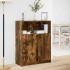 Aparador con LED madera ingeniería roble ahumado 77x34x100