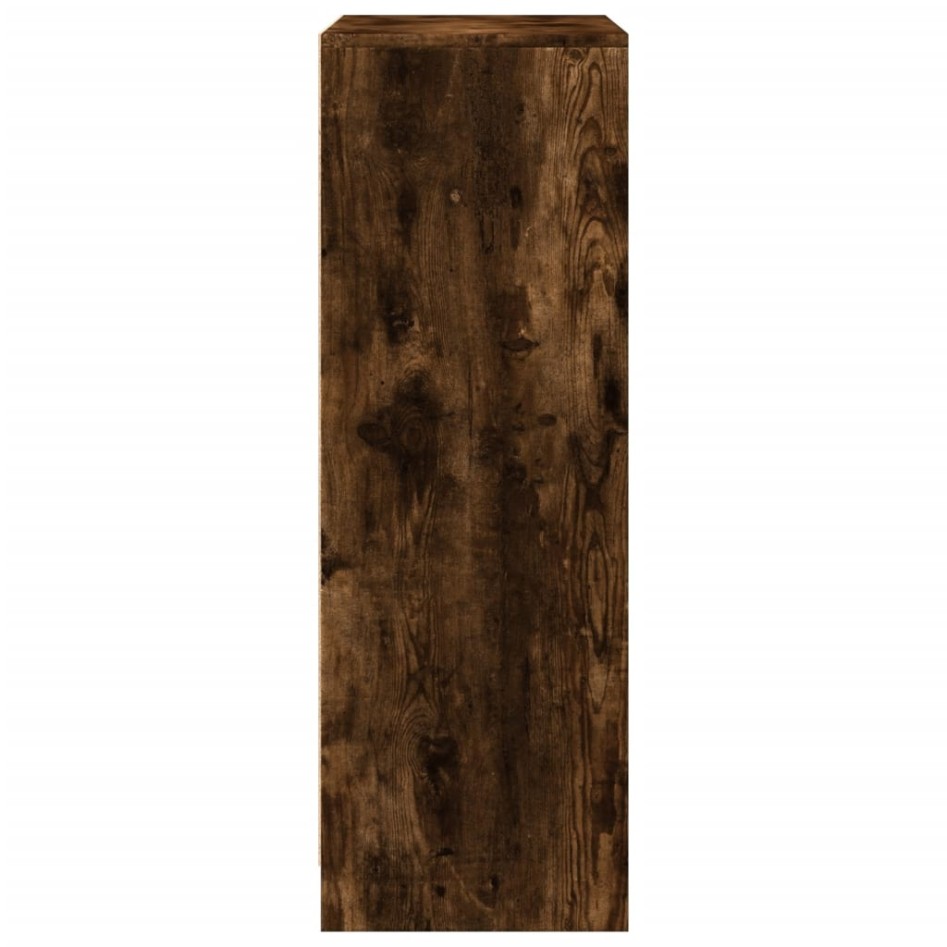 Aparador con LED madera ingeniería roble ahumado 77x34x100