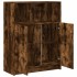 Aparador con LED madera ingeniería roble ahumado 77x34x100