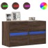 Muebles TV de pared luces LED 2 uds marrón roble 41x31x45