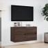 Muebles TV de pared luces LED 2 uds marrón roble 41x31x45