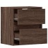 Muebles TV de pared luces LED 2 uds marrón roble 41x31x45