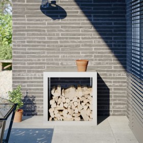 Leñero de acero blanco 60x40x60